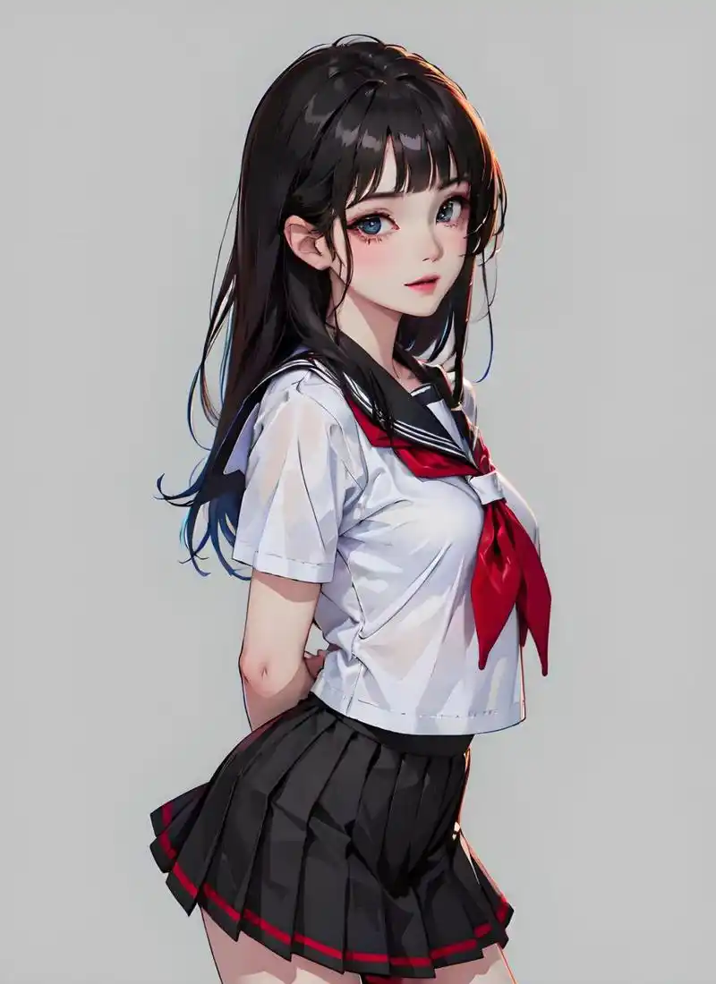 动漫壁纸---二次元学生妹纸 这是一位厚涂动漫风格的二次元校园萝莉