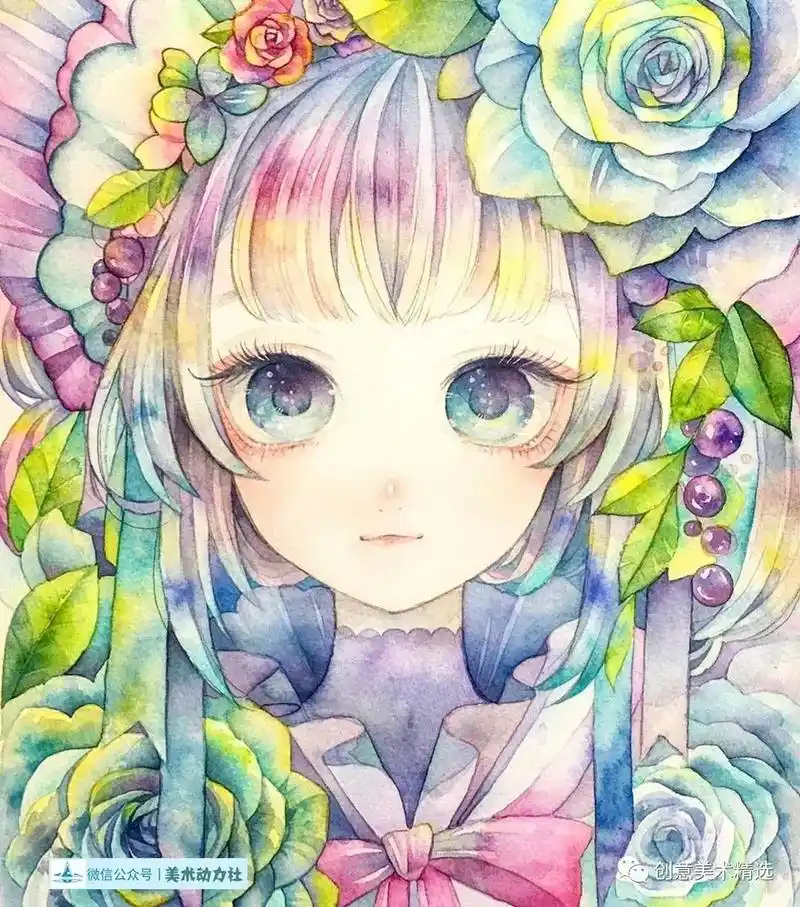 超美的水彩人物画#漫画女孩  - 抖音