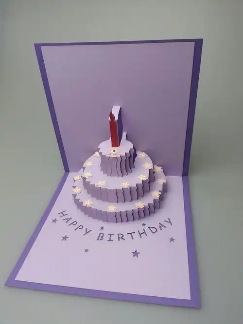 手工卡片生日祝福贺卡立体彩色蛋糕3d立体草莓蛋糕生日贺卡ins风生日