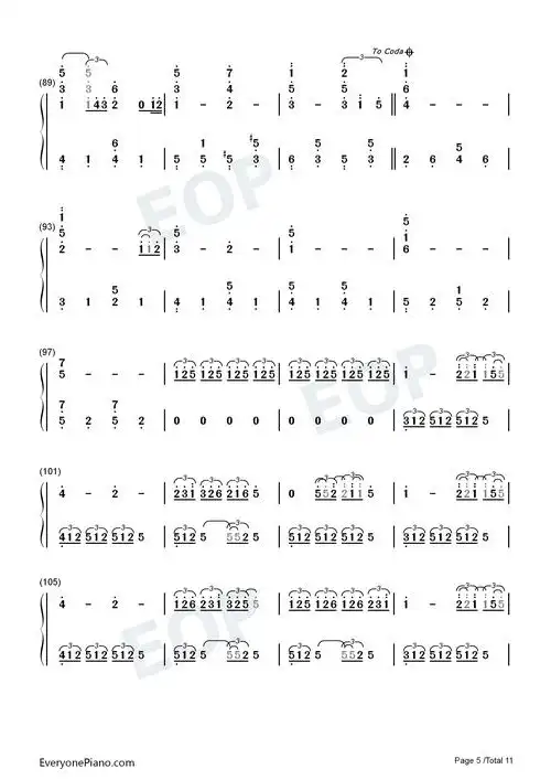 スパークル-火花-你的名字双手简谱预览5