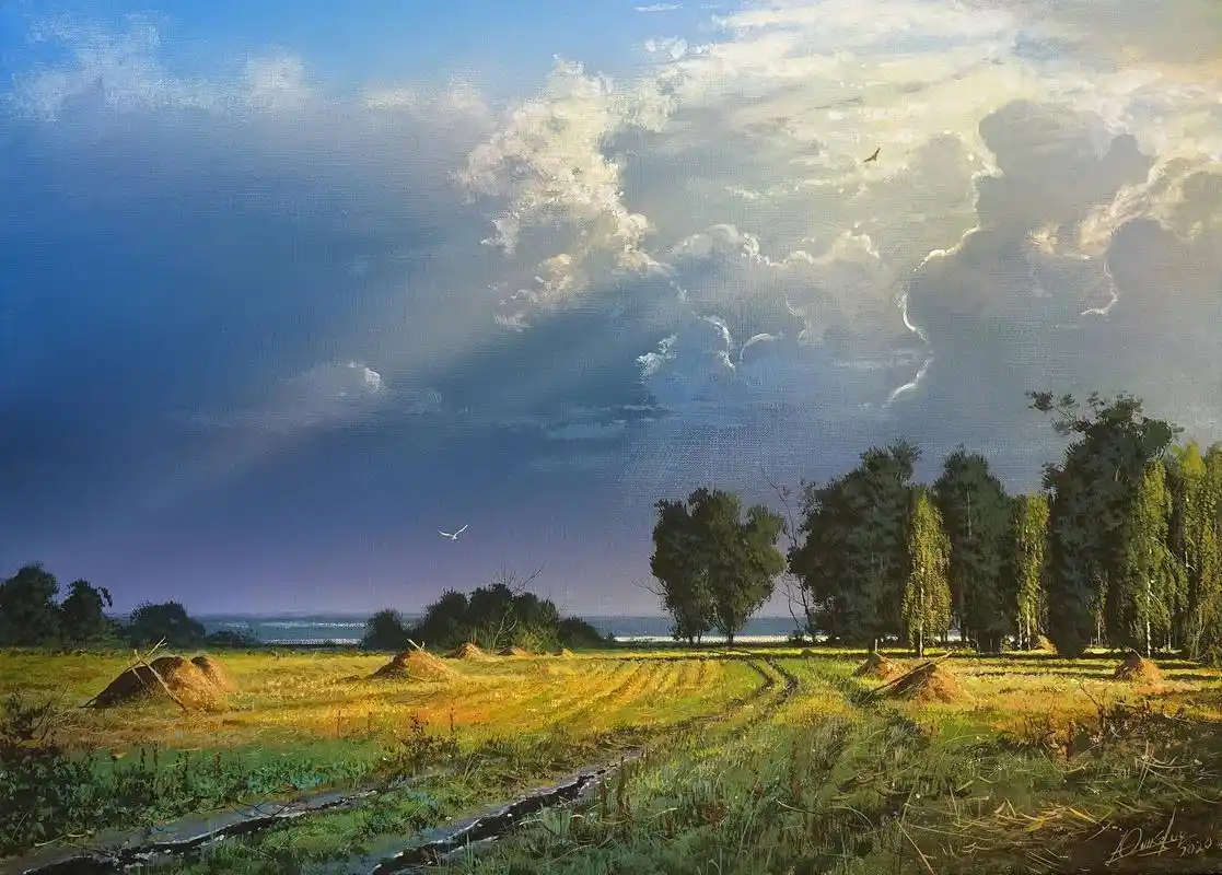 "光影大师"维克多的丙烯风景画作品,值得欣赏!转需