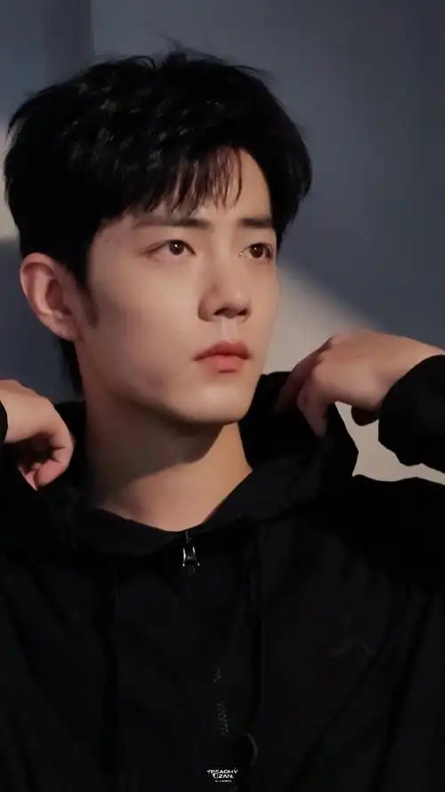 肖战黑色运动帽衫##肖战我喜欢你