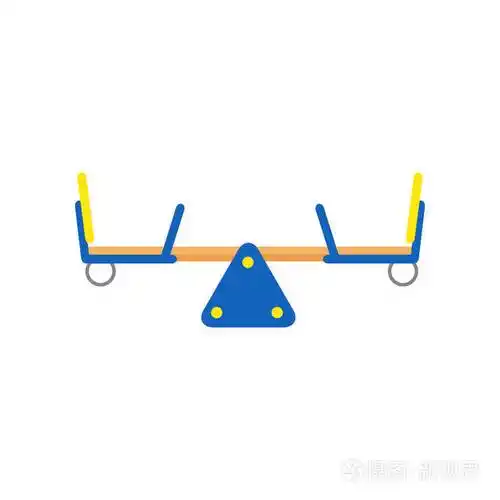 儿童游乐场的跷跷板或跷跷板.为幼儿园或学校播放设备.平面矢量设计