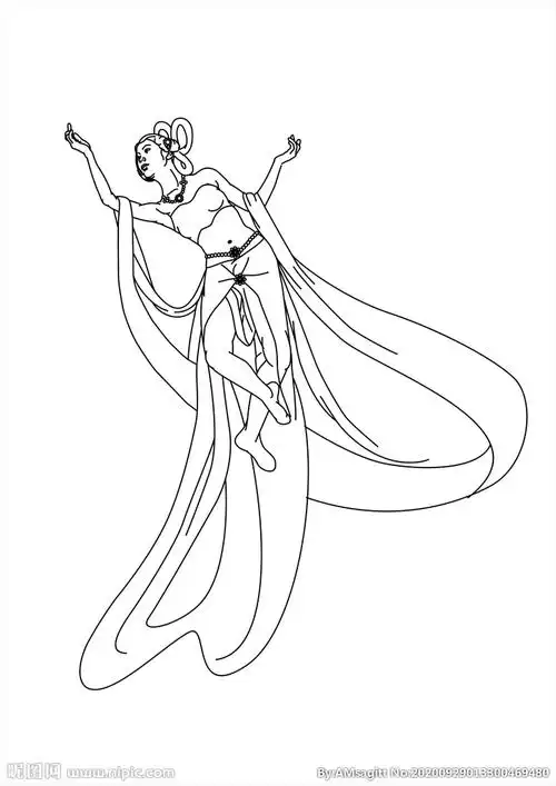 敦煌壁画飞天造型图片