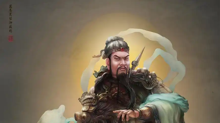 原创关圣帝君画像关公面部修改三十多稿墨菻奥森