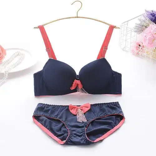 日系小清新内衣内裤套装学生文胸套装 少女小胸聚拢整套学生胸罩