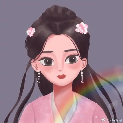 一组杨超越粉丝手绘的卡通杨超越头像