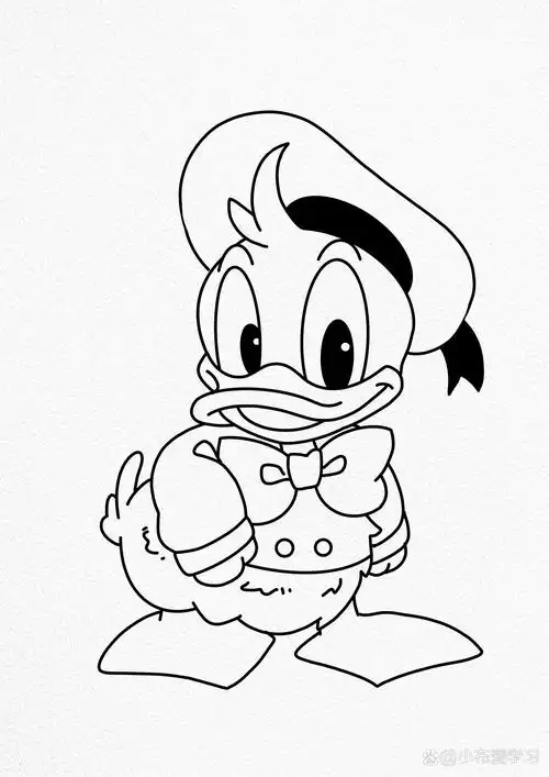 卡通唐老鸭附线稿