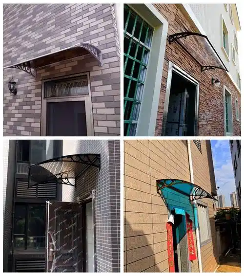 挡雨板屋檐雨篷户外无声雨棚塑钢支架耐力板雨棚窗户阳台飘窗遮阳挡雨