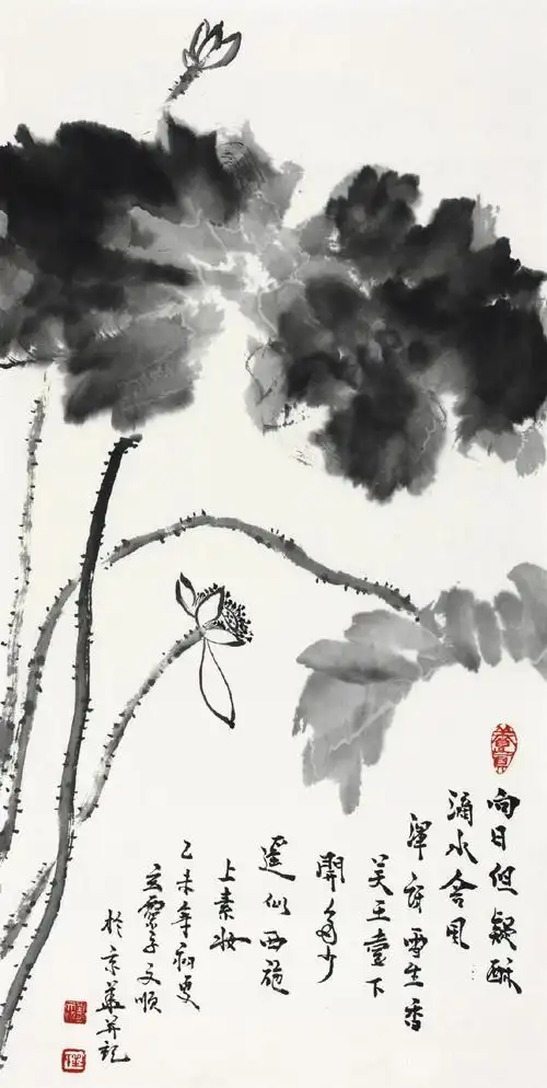 画家刘文顺国画写意荷花图集锦(一)