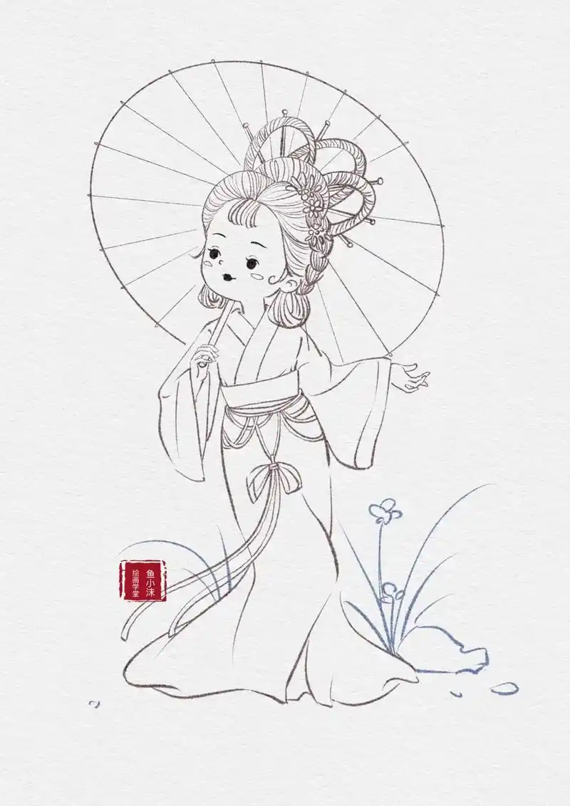 【鱼小沫绘画学堂】四大美人系列-萌系貂蝉#procrea - 抖音