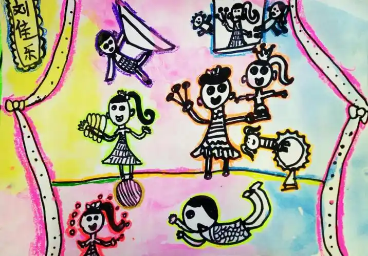 5.25跟我学美术金凤路小学社团课《杂技表演》