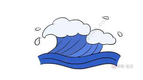 浪花一朵朵怎么花中班简笔画