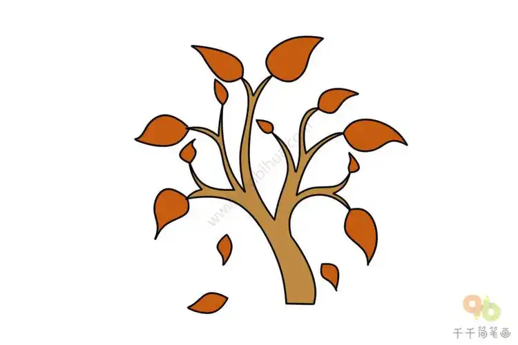 橡树简笔画图片