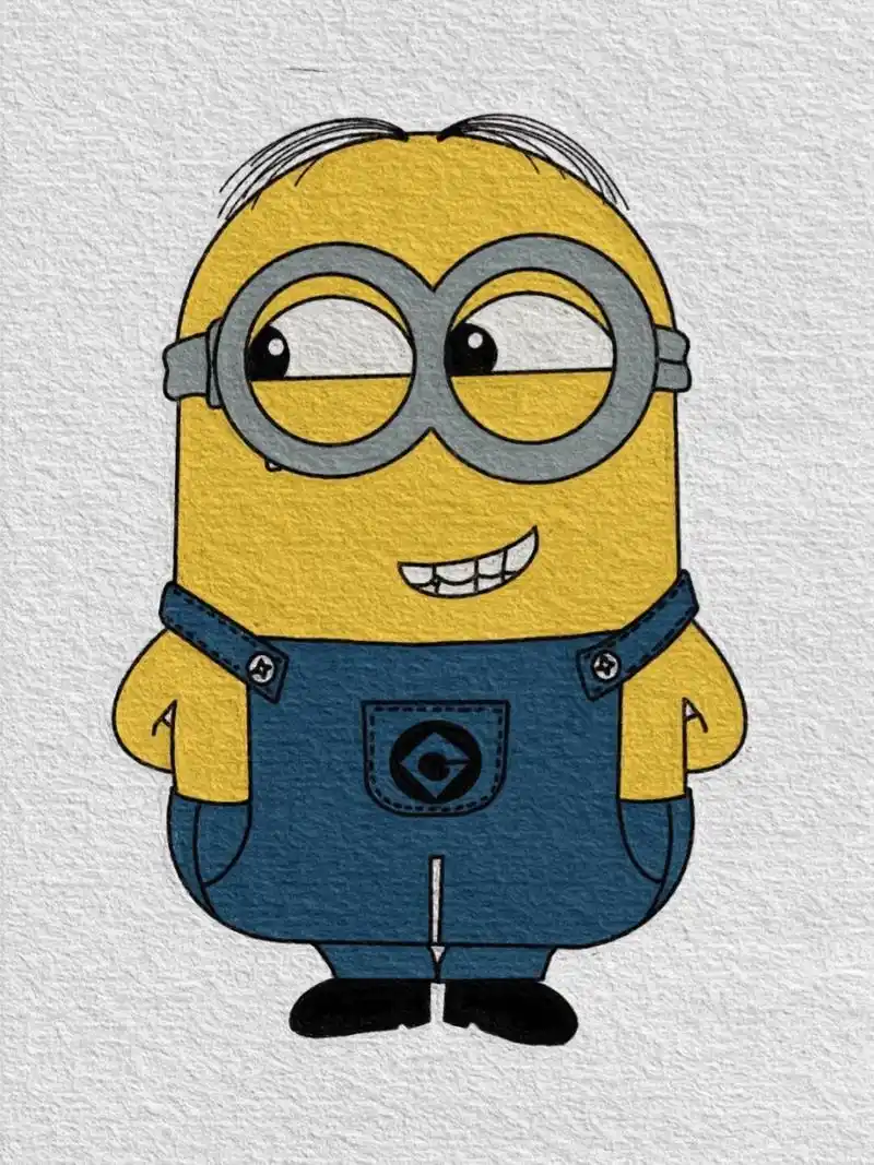 小黄人简笔画教程已附色(100/37) 我是小黄人———————爱你的我