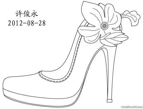 人物简笔画女孩高跟鞋