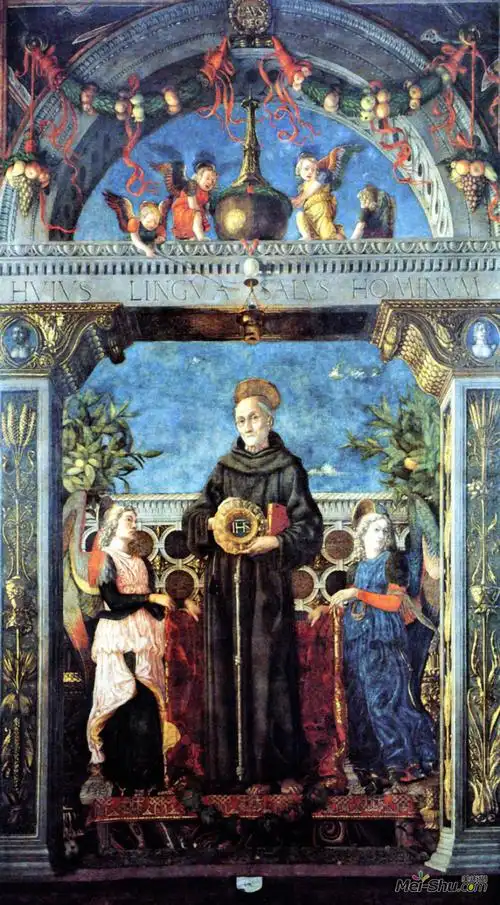 《锡耶纳的圣伯纳丁与天使》安德烈亚·曼特尼亚(andrea mantegna)高