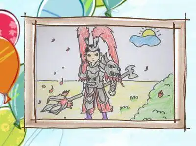 英魂之刃吕布爱情皮肤简笔画