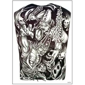 黑白无常纹身贴 男女款防水纹身贴纸大花臂手臂持久仿真刺青 d070