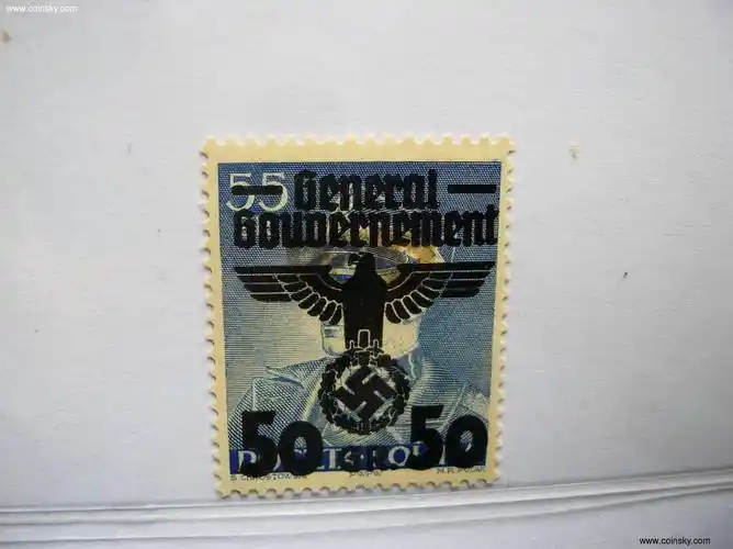 二战(加盖鹰徽).公事.50芬尼雕刻版