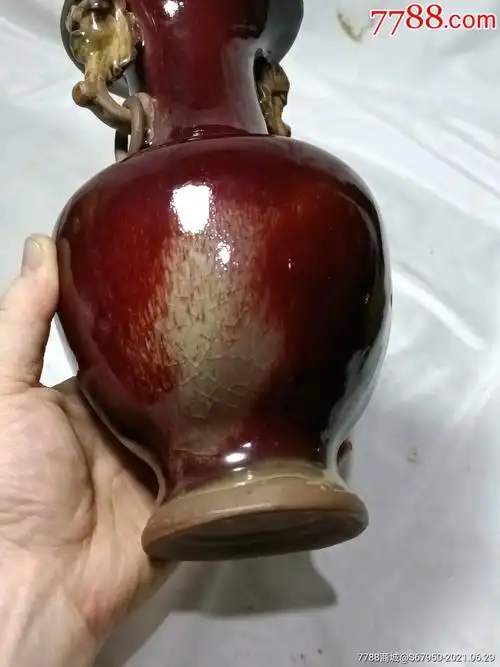 双耳老钧瓷,色彩正