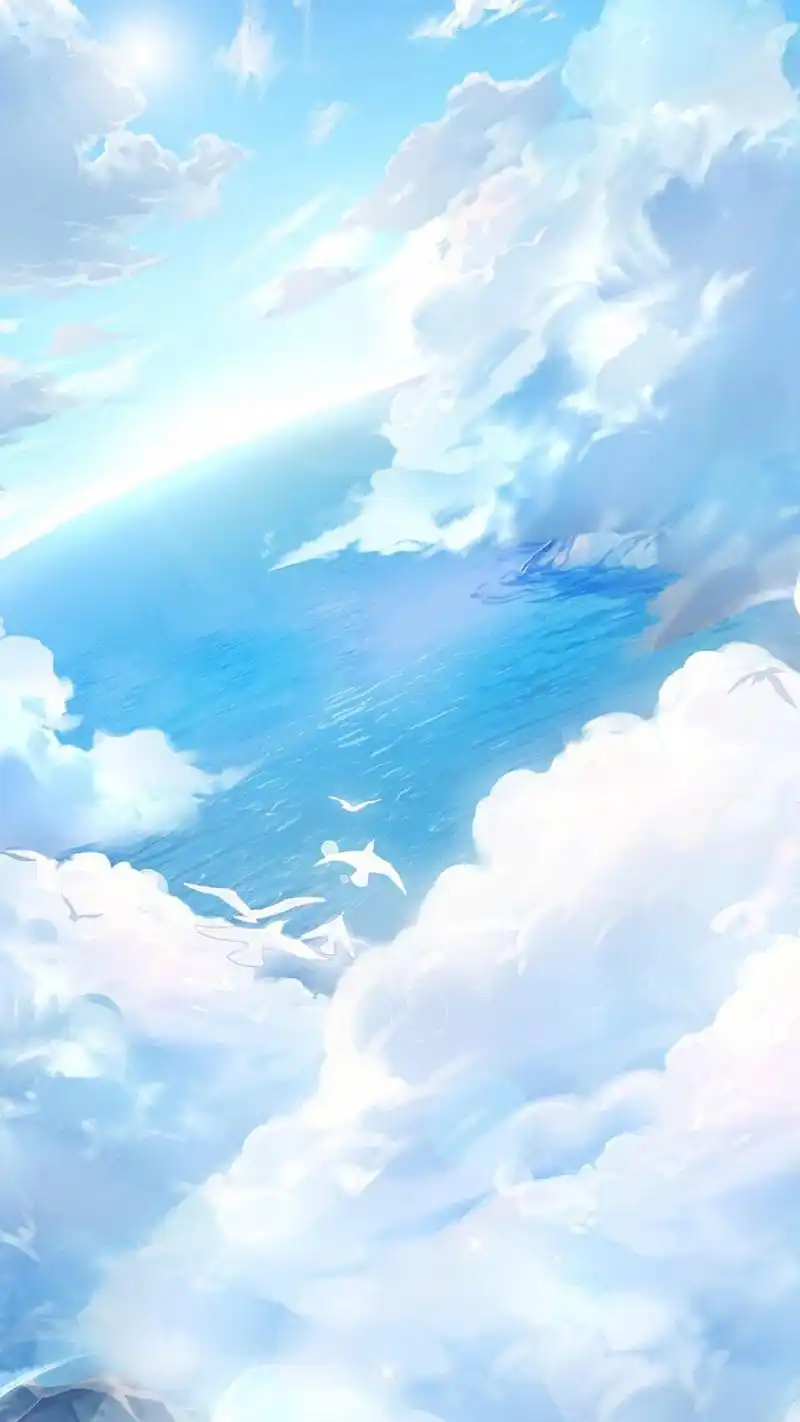 清新绚烂动漫风景插画手机壁纸