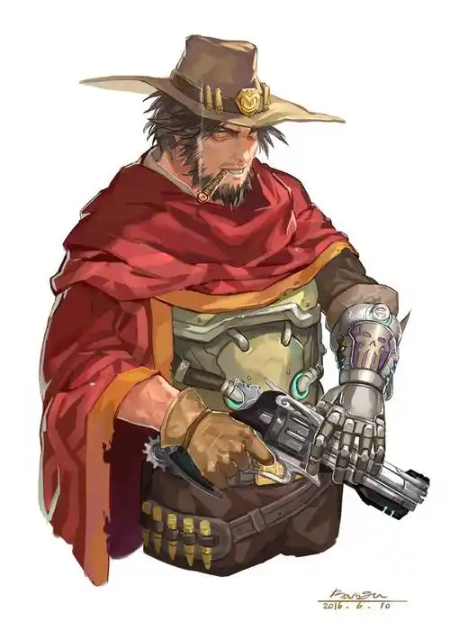 守望先锋第一猛男,麦克雷高清插画图片