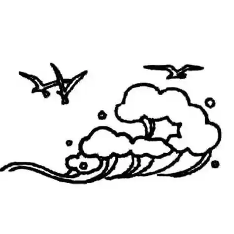 画大海浪花的画法简单的海浪简笔画教程简单的浪花简笔画原创教程步骤