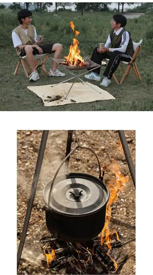 电炉丝炉灶便携折叠柴火灶户外露营焚火台烧烤架小型烤炉篝火盆三脚架