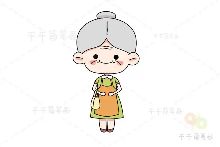 奶奶简笔画步骤教程