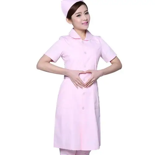 白色夏季短袖护士服药店白大褂美容院工作服白大挂医护口腔牙科服