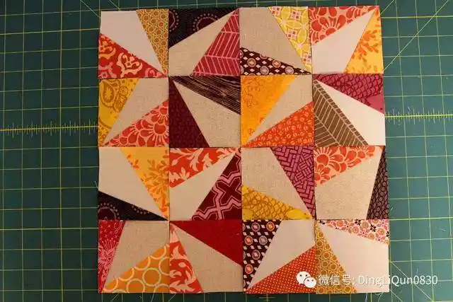 「拼布教程」旋转风车块被子的详细制作过程