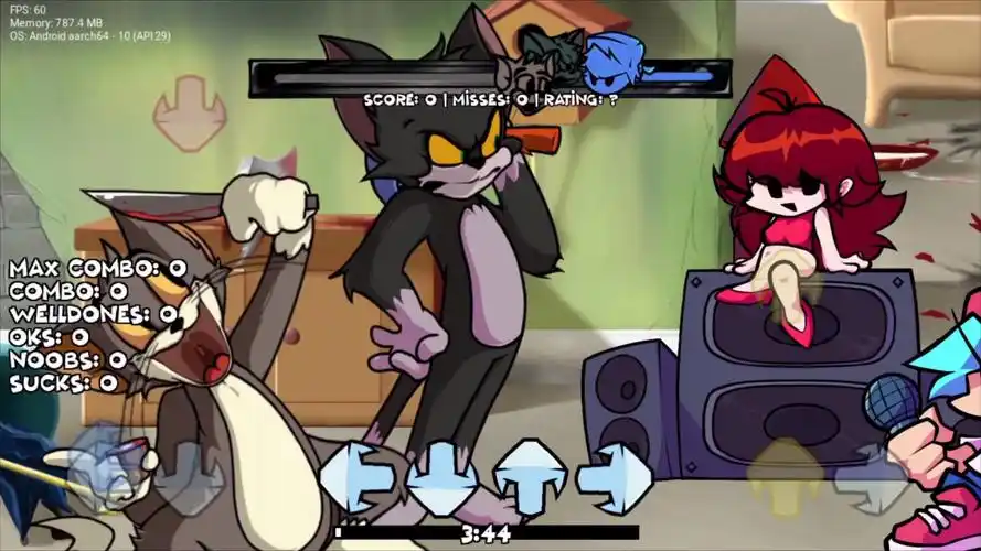 【fnf/猫和老鼠】地窖秀v2.5第四周目全流程通关!杀手汤姆92