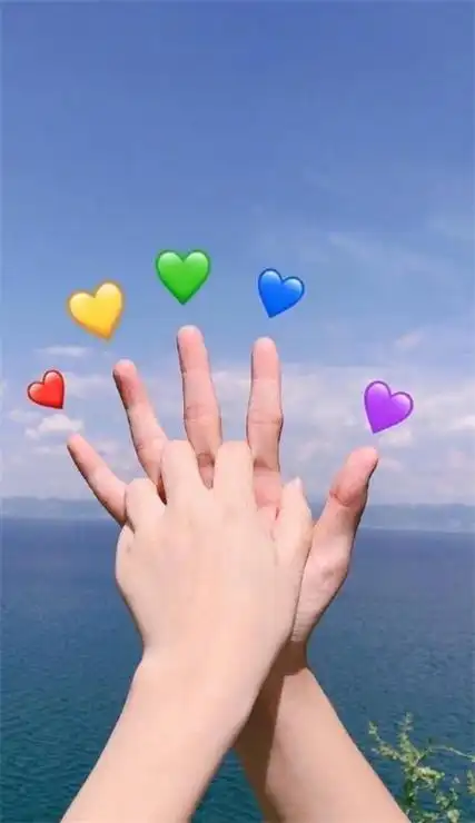 情侣手势锁屏手机壁纸图片好看的情侣2个人锁屏壁纸