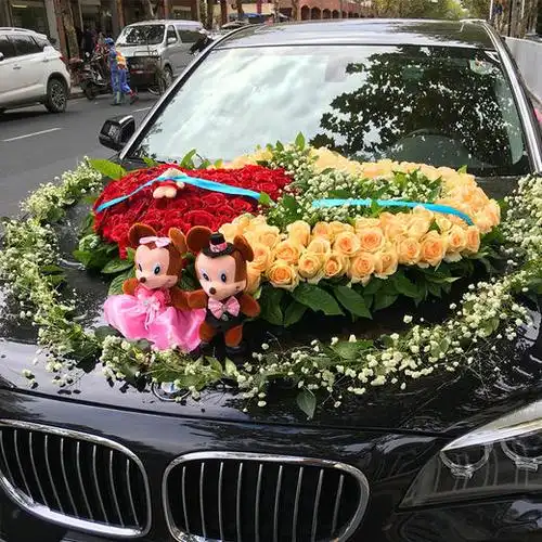 婚车花车花饰套餐结婚新人主婚车鲜花装饰豪华气派
