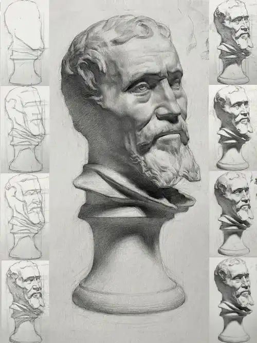 素描石膏像详细过程步骤图建议收藏