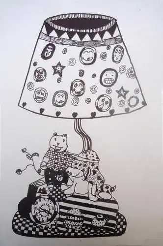 我的台灯/少儿绘画作品/儿童画/网络美术馆_中国少儿美术教育网