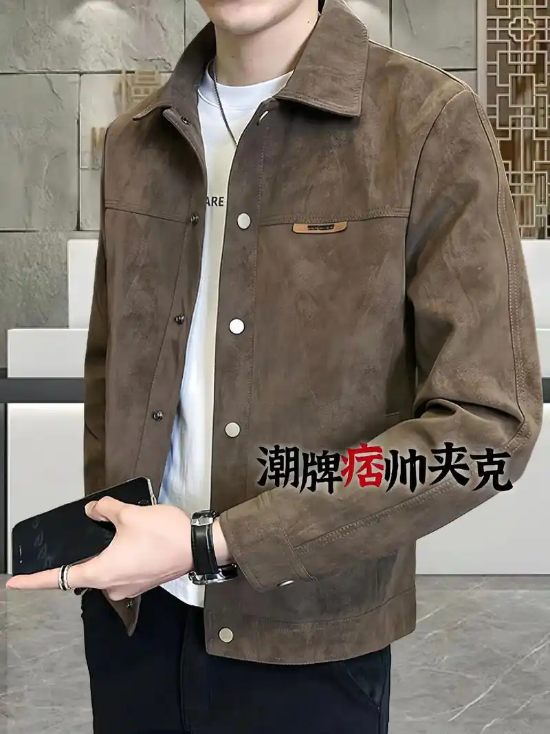 潮牌男士夹克,酷帅痞气.兄弟们,这款高级感翻领男士夹克百搭又 - 抖音