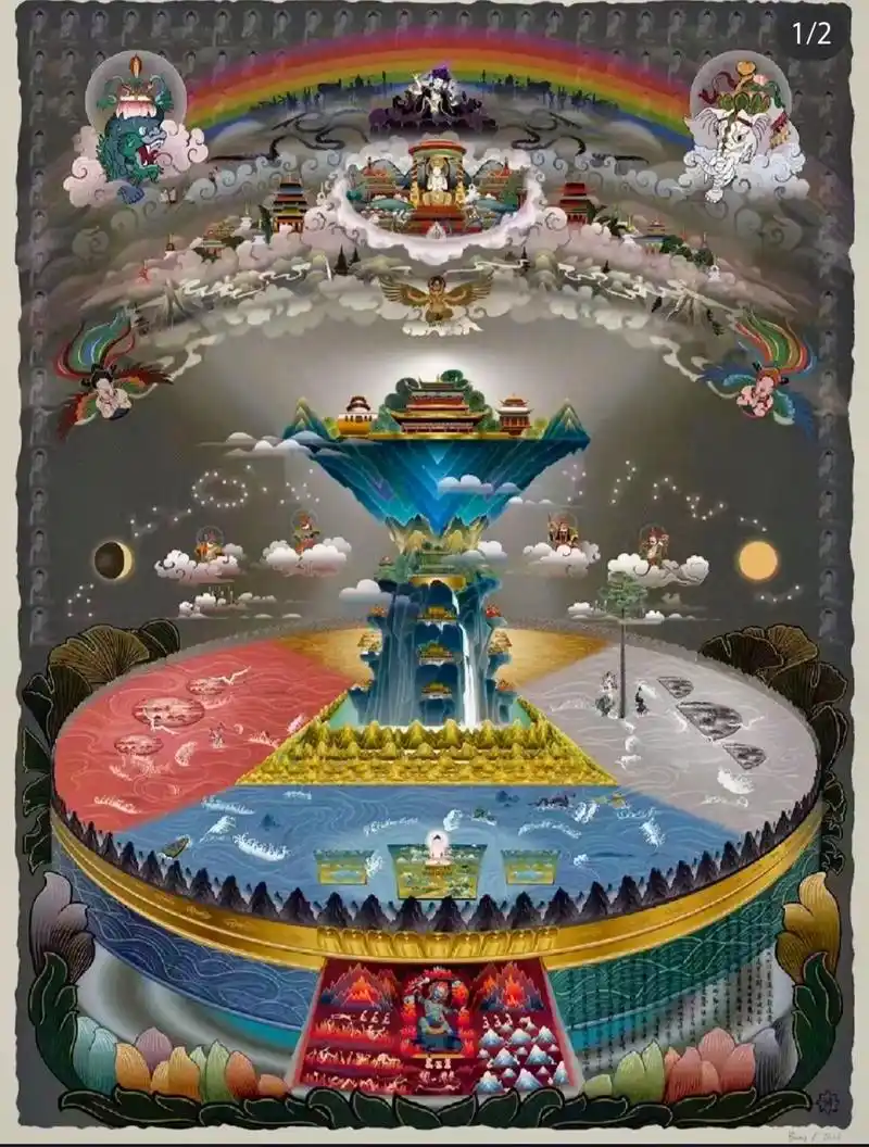 佛教宇宙观主张宇宙系由无数个世界所构成.