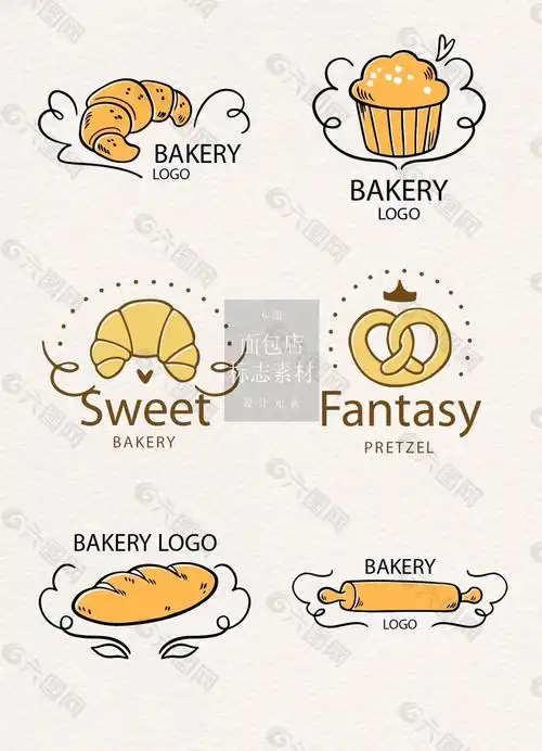 手绘的面包店标志矢量素材设计元素素材免费下载(图片编号:9307453)