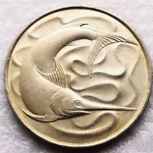 剑鱼 新加坡20硬币 直径24mm 年份随机 八品 纪念币铜钱【9月3日发完