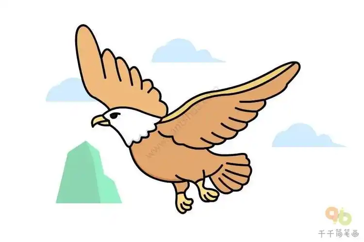 笔画教程步骤图片儿童老鹰简笔画图片雄鹰展翅图片简笔画展翅高飞的老