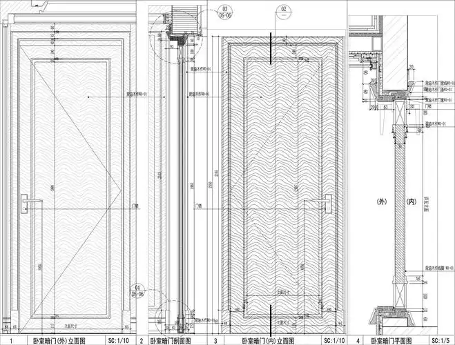 室内卧室暗门节点大样详图施工图下载