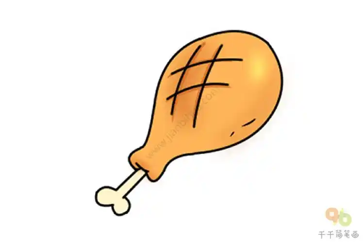 都喜欢吃的鸡腿简笔画