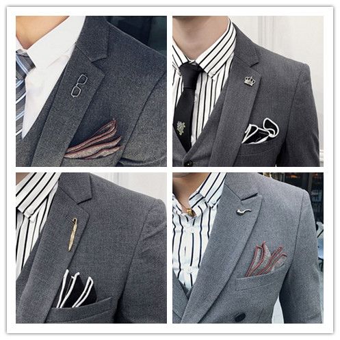 韩版时尚男士胸针男西装胸针英伦风胸花简约配饰大气西服领针领扣