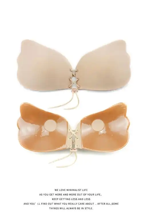 四排扣拉拉女神隐形文胸 无肩带聚拢羽翼隐形内衣 拉绳硅胶胸贴 haodu