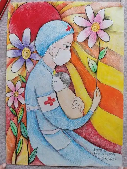 《守护希望》～女儿star的抗疫主题画