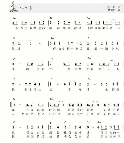 可惜没如果钢琴简谱