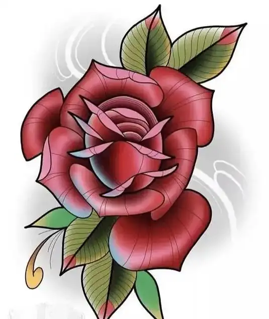 玫瑰花纹身手稿 - 抖音