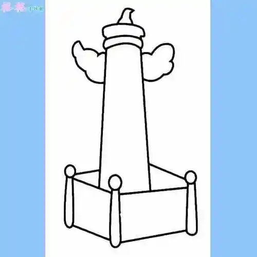 华表柱画法_华表盘龙柱简笔画图片